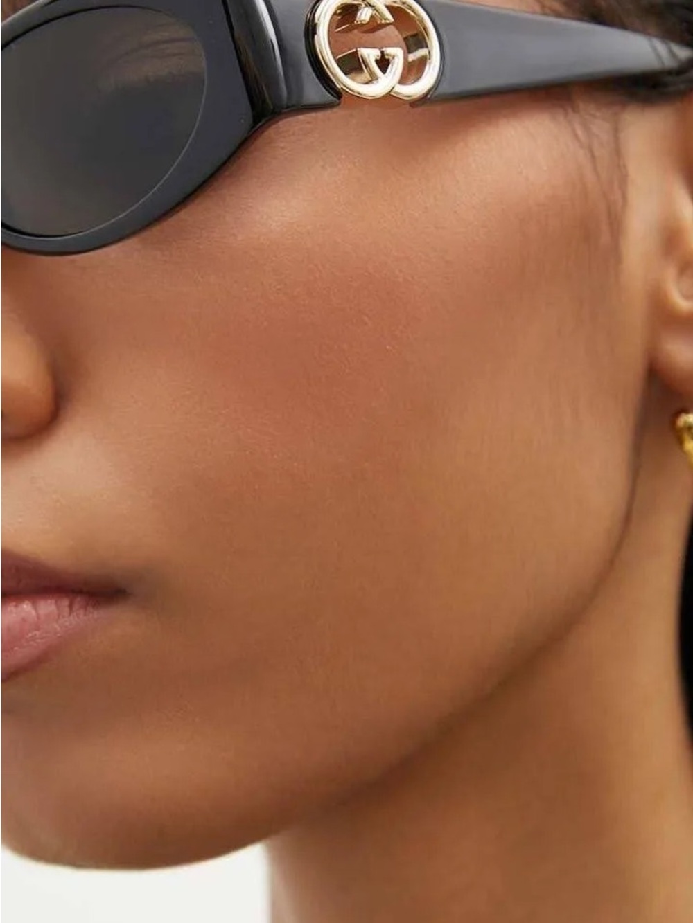 Gucci brown Oval Sunglasses